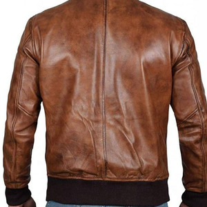Low MOQ High Quality 100% Genuine <b>Leather</b> <b>Jacket</b> Custom Fashion Men Black Solid Breathable Vintage Style Autumn - Product Image 5