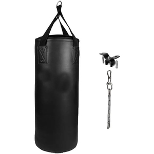 Black <b>Vinyl</b> Punching <b>Bag</b> Heavy Duty Sand <b>Bag</b> with Strap Chain Floor Mounted Fighting Training <b>Bag</b> - Product Image 1