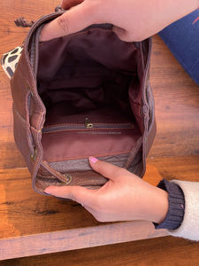 Mochila de cuero de piel con estampado de animales reciclados múltiples de estilo occidental para mujer, Mochila De Cuero múltiple de tamaño Ideal de Color arcoíris para mujer - Product Image 6