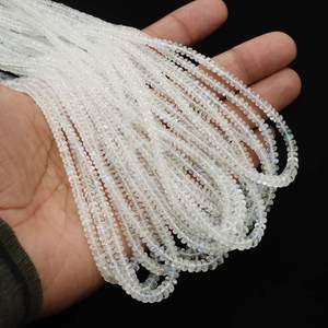 Cuentas sueltas de piedra lunar arcoíris natural, lisas, en forma de rondel, de 3-5 mm, con perforación central, para la fabricación de joyas, venta al por mayor. - Product Image 1