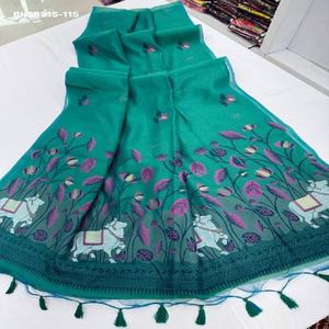 Collection de sari et de chemisiers en coton Muga de qualité supérieure, dernière collection, pour occasions spéciales, avec travail de tissage, fabriqués à Surat. - Product Image 1