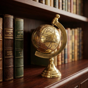 Mini globe en laiton sur support, carte du monde gravée vintage, ornement de table, globe décoratif pour bureau, accessoire de bureau, salle d'étude, voyage - Product Image 5