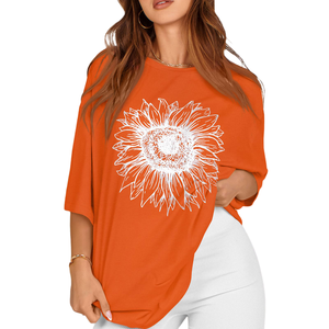 Trendy Urban Style Women Oversized T Shirt <b>Drop</b> Shoulder Streetwear Custom Print Loose Fit Breathable Oversize T Shirt For Women - Product Image 3