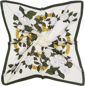 Floral Printed <b>Silk</b> <b>Square</b> <b>Scarf</b> Women Fashion Accessory All Seasons 100% <b>Silk</b> Multi-Functional Adult Wear skin-friendly <b>silk</b> - Product Image 1