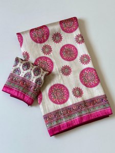 Sari en soie Jacquard Dola de Jari, Sari de créateur de luxe à motifs miroir, Sari en soie Kanchkari héritage, Collection de saris en soie tendance - Product Image 1