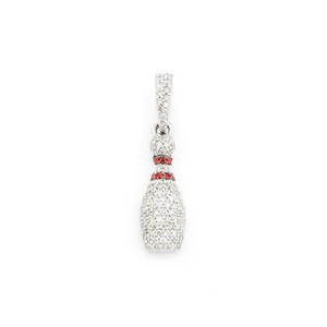 Wholesale Trendy Fashion Iced Custom Bowling Pin Sports Dainty 10K <b>Solid</b> Gold Lab Grown Diamond Brilliant Cut Gift <b>Necklace</b> - Product Image 1