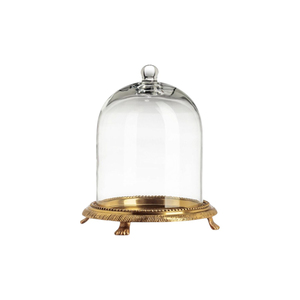 Présentoir à Gâteau Vintage en Métal avec Cloche en Verre Côtelé Haute, Plateau à Pâtisserie et Desserts, Décoration de Boulangerie, Vente en Gros - Product Image 3