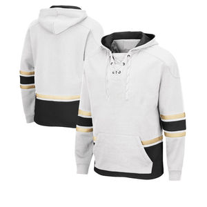Sweat à capuche de hockey sur glace en coton brodé sur mesure pour hommes, avec logo brodé en twill et lacets - Product Image 3