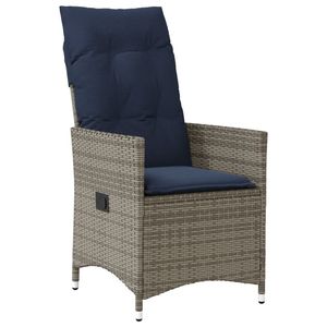 Silla Reclinable de Ratán Sintético Gris para Patio con Cojines, Muebles de Jardín para Exteriores - Product Image 4