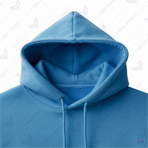 Sudadera con Capucha Azul Cielo Invernal con Logotipo Personalizado, Sudadera de Felpa Suave de Mezcla de Algodón, Estilo Urbano Digital para Ropa Casual de Marca - Product Image 3