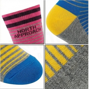 North Approach Crew <b>Socks</b> Striped Pink Blue Yellow Breathable Running <b>Socks</b> for Adults Summer - Product Image 4