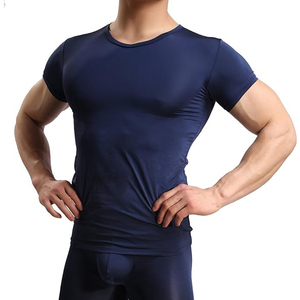 Camiseta de Poliéster de Manga Corta para Hombre, Cuello Redondo, Corte Ajustado, Secado Rápido, Color Azul Marino, Estilo Casual, Marca INDEX APPAREL - Product Image 5