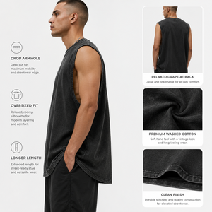 Custom Woven Label Drop Shoulder Design Scoop Neck Tank <b>Top</b> Breathable <b>Mesh</b> Fabric For Basketball Fitness OEM Custom Style - Product Image 6