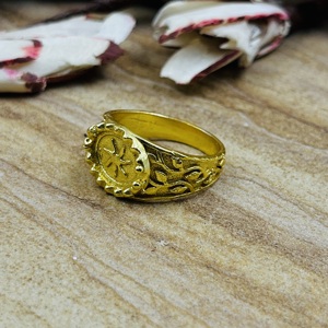 Nouvelles bagues signet bohèmes en laiton pour femmes, plaquées or 18 carats, motif étoile céleste florale, pour la vente en gros/OEM/ODM - Product Image 5