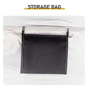 Capanno per biciclette 6.8x4.9FT in Oxford 210D PU argentato con telaio in fibra di vetro nero, doppie porte ad arco nere, per giardino/cortile - Product Image 6