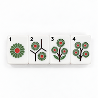 Tuiles de Mahjong américaines en acrylique à motif floral cuivré, ensemble de 160 pièces avec dos à motifs cuivrés pour jeux de société et tables de club