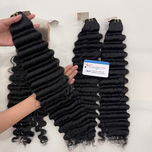 raw hair vendor deep wave weft hair raw hair bundle double drawn natural color raw vietnamese hair - Product Image 5