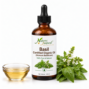 Huile de basilic biologique certifiée, ingrédient botanique naturel à base de plantes pour l'aromathérapie, les cosmétiques et les soins personnels, fournisseur en gros en Inde - Product Image 2