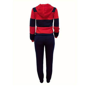 Women's Casual Knitting Sweatsuit Tracksuit Set Customizable Color & Logo 100% Cotton Two Piece Breathable Hooded Jogger <b>Pants</b> - Product Image 3