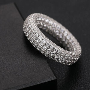 Anillo de Diamantes de Platino, Corte Brillante Redondo, Diamantes Naturales Certificados por GIA, Joyería de Lujo para Mujer, Anillo de Boda - Product Image 2