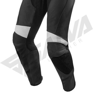 Combinaison de moto unisexe en cuir noir et blanc 220g, imprimée numériquement, manches longues, respirante, une pièce, équipement de protection complet - Product Image 2