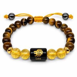 Bracelet en cristal du zodiaque Lion, perles de qualité supérieure de 8 mm, motif Lion gravé au laser, tendance de la mode, souvenir, cadeau - Product Image 1
