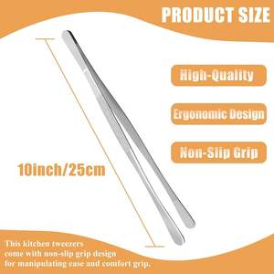 Pinzas de Manicura UBI Premium de Acero Inoxidable de 10 Pulgadas, Punta Inclinada, Duraderas, Largas, Ergonómicas, Antideslizantes, Multiusos - Product Image 5