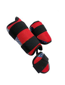 Espinilleras de béisbol de PU amarillas y azules con estampado por sublimación, equipo de protección deportiva para jugadores adultos de béisbol y softbol - Product Image 1