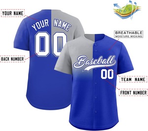 เสื้อเบสบอลสำหรับเด็ก/ผู้ใหญ่ ทรงพอดีตัว ระบายอากาศได้ดี ผลิตจากผ้าตาข่าย พิมพ์ลายแบบ Sublimation ทั่วตัว สีตัดกัน ผลิตตามแบบ OEM สำหรับชุดกีฬา - Product Image 2
