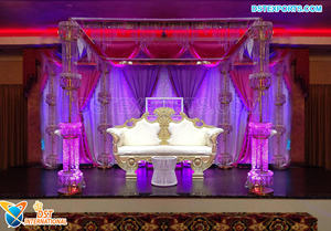 Mandap de Metal para interiores de boda único, vela moderna Chuppah, encendido de cristal, configuración moderna, decoración asiática de boda - Product Image 6