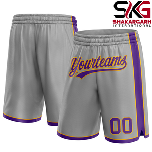 Pantalones Cortos de Baloncesto de Malla Gris para Hombre, Ropa Deportiva Personalizada para Equipo, Cintura Alta con Cordón, Secado Rápido, Pantalones Cortos Deportivos - Product Image 5