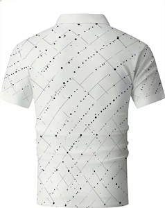 Men's <b>White</b> Polyester/Cotton for Shirt Dot Design Breathable Short Sleeve Lightweight Sturdy for Everyday Use Office Dining - Product Image 4