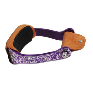 Estribos de Aluminio Negro Premium para Caballos, Estilo Western, con Pedrería Brillante Grabada, para Carreras de Barriles, Rodeo y Equitación de Alto Rendimiento - Product Image 2