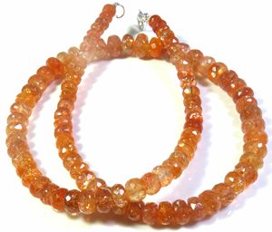 Collier en pierre de soleil naturelle, facettes rondes étincelantes 5-9 mm, 16 pouces, perles arc-en-ciel africaines de qualité supérieure - Product Image 6