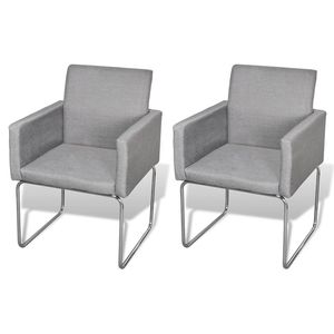2 sillas de comedor grises de 58 x 56 x 86 cm, tapizadas en tela, diseñadas para brindar comodidad y estilo. - Product Image 2
