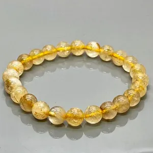 Natural Golden Rutile Quartz 8mm Round Gemstone Beads for Jewelry Making <b>Bracelet</b> Necklace DIY Craft Supplies - Product Image 5
