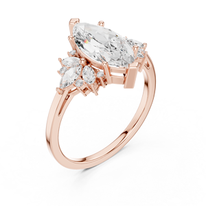 Wholesale Custom Marquise And Round Cut Diamond <b>Ring</b> Fine 14k 18k <b>Gold</b> Premium Platinum <b>Settings</b> Real Gemstone Jewelry Women - Product Image 5