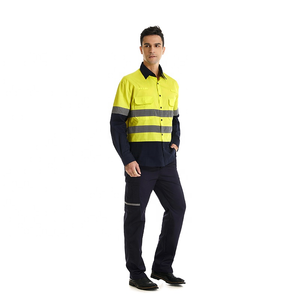 Chemise longue pour homme avec pantalon pour le travail en usine, vêtements de travail réfléchissants de sécurité - Product Image 2