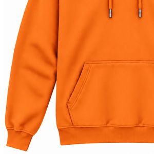 <b>Men</b> <b>Orange</b> Pullover <b>Hoodie</b> Plain Long Sleeve Casual Sweatshirt Custom Logo Streetwear Sportswear Gym Top Shoukat Apparel Manuf - Product Image 6