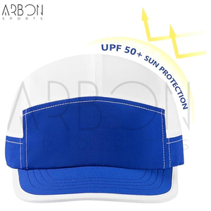 Casquettes 5 panneaux pour hommes, streetwear personnalisé blanc et bleu avec patch frontal vierge, sangle à boucle réglable, service OEM ODM, nouvelle arrivée - Product Image 2
