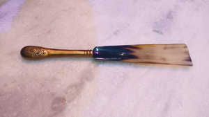 Corne à chaussures de boeuf 34 cm de Long poignée en laiton nickelé poli SANIYA HANDICRAFT Style animal de bonne qualité pour les hommes d'affaires portant des chaussures - Product Image 4