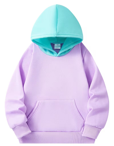 Color Block Winter Lined Children Boys Eco-Friendly Breathable Customizable Printed Hoodie Pullover Sweatshirt Long Sleeve - Product Image 4