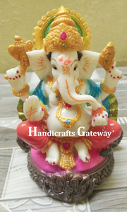 Estatua de Ganesha de Mármol Blanco Hecha a Mano, de la mejor calidad, con Murti Sentado, de Uttar Pradesh, para Acción de Gracias y Uso Multipropósito - Product Image 6