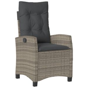 5 Piece Gray Poly <b>Rattan</b> Patio Dining Set with <b>Cushions</b> Garden Sets - Product Image 5