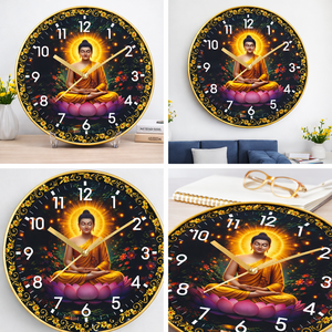Reloj de Pared de Cuarzo Silencioso con Diseño de Buda, Impresión Digital Personalizada para Decoración de Meditación, Sala de Estar y Oficina - Regalo del Día de la Madre - Product Image 2