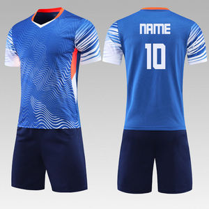 Ensemble d'uniformes de volley-ball unisexes personnalisés, sublimés, 100% polyester, respirants, shorts en jersey, taille élastique, col en V, poches, nom et numéro - Product Image 5