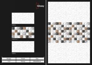 กระเบื้องเซรามิกผนังแบบมันเงาขนาด 12x24 นิ้ว (30x60 ซม.) สำหรับตกแต่งผนังห้องน้ำและห้องครัวสไตล์โมเดิร์น - Product Image 3