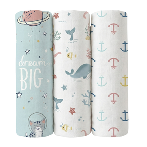 Couverture d'emmaillotage personnalisée en mousseline de coton biologique, douce et respirante, serviette de bain à capuche pour bébé, enveloppe pour nouveau-né imprimée, vente en gros OEM - Product Image 6