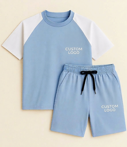 2025 Summer T-Shirt & Shorts <b>Sets</b> for Men Casual 2Piece Summer Outfit Sports Suits with Shirt and Shorts Grey <b>Colour</b> Custom Logo - Product Image 3