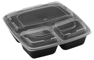 Recipiente Cuadrado Apto para Microondas con Tapa, 3 Compartimentos, Libre de BPA, Reutilizable y Reciclable, Apto para Congelador, Apto para Microondas, Apto para Lavavajillas - Product Image 2